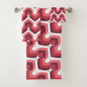 Bold Retro Modern Motif in Pinks バスタオルセット (インサイチュ)