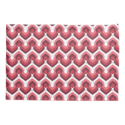 Bold Retro Modern Motif in Pinks 枕カバー (裏面-左)