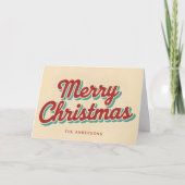 Bold Retro Script Merry Christmas Typography シーズンカード (正面)