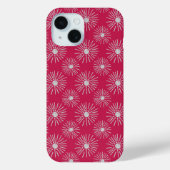 Bold Retro Sunburst Pattern in Deep Pink Case-Mate iPhoneケース (裏面)
