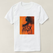 Bold "RISK" Graphic with Rope — Motivational Distr Tシャツ (デザイン正面)