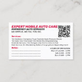 Bold Roadside Assistance & Mob Custom Logo QR Cod 名刺 (裏面)
