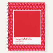 Bold Romantic Red Hearts Notebook ノートブック (正面)