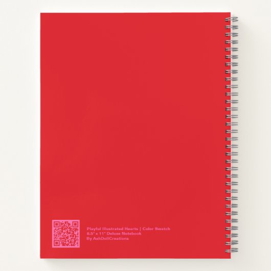 Bold Romantic Red Hearts Notebook ノートブック (裏面)