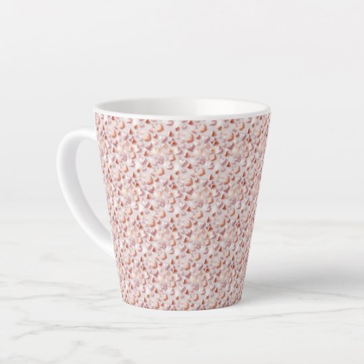 Bold Rose Gold Hearts Small Ceramic Latte Mug カフェラテマグ (左アングル)
