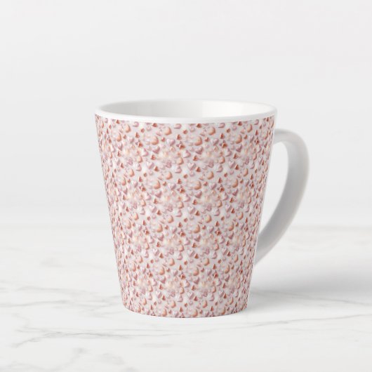 Bold Rose Gold Hearts Small Ceramic Latte Mug カフェラテマグ (右アングル)