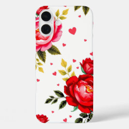 Bold Roses and Hearts Case iPhone 16 Plusケース