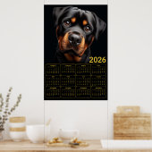 Bold Rottweiler 2026 Calendar ポスター (キッチン)