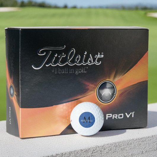 Bold Royal Blue Monogram Personalized ゴルフボール