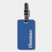 Bold Royal Blue typography Personalized Name ラゲッジタグ (正面縦)