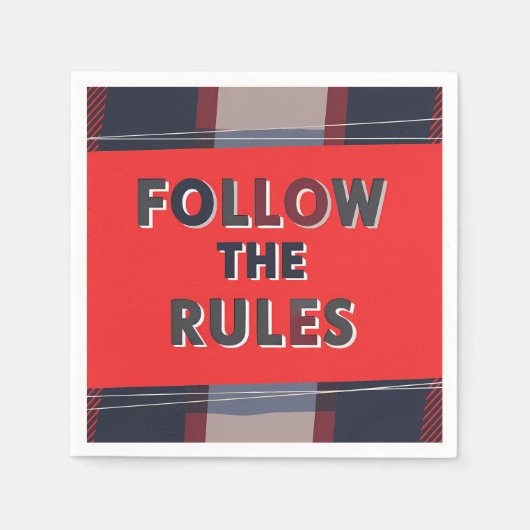 Bold Rules: A Clear, Striking Message スタンダードカクテルナプキン (正面)