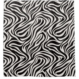 Bold Safari Zebra Print Bathroom Curtain シャワーカーテン