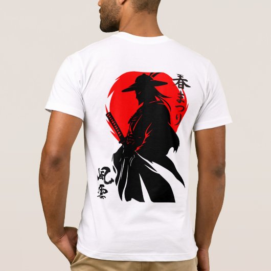 Bold Samurai Art for Martial Arts Fans Tシャツ (裏面)