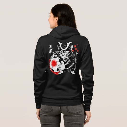 Bold Samurai Cat Hoodie for Women パーカ (裏面フル)