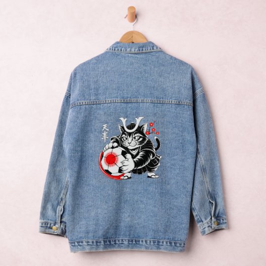 Bold Samurai Cat Jackets for Women デニムジャケット (ハンガー)