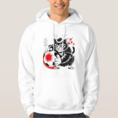 Bold Samurai Cat Soccer - Stylish Kawaii Fan Gear! パーカ (正面)