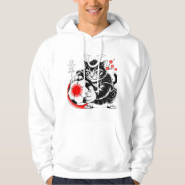 Bold Samurai Cat Soccer - Stylish Kawaii Fan Gear! パーカ
