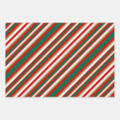Bold Santa and Stripes Kitsch ラッピングペーパーシート (正面2)