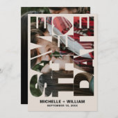 Bold Save the Date Photo Frame Sand Wedding 招待状 (正面/裏面)