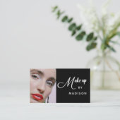 Bold Script Black and White Photo Makeup 名刺 (スタンド正面)