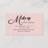 Bold Script Blush Pink Photo Makeup Business Card 名刺 (裏面)