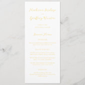 Bold Script Butter Yellow Elegant Wedding メニュー (正面)