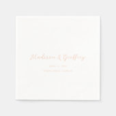 Bold Script Peach Elegant Wedding スタンダードカクテルナプキン (正面)