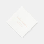 Bold Script Peach Elegant Wedding スタンダードカクテルナプキン (角)