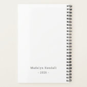 Bold Script Personalized Name Black & White  プランナー手帳 (裏面)
