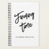 Bold Script Personalized Name Black & White  プランナー手帳 (正面)