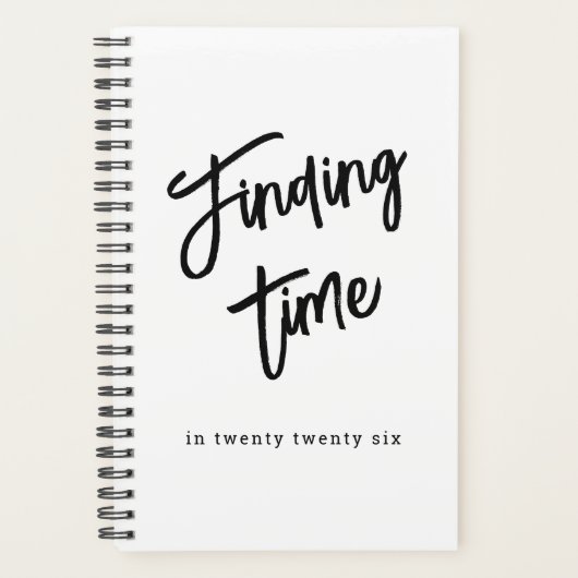 Bold Script Personalized Name Black & White  プランナー手帳 (正面)