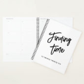 Bold Script Typography Black & White Custom Name プランナー手帳 (ディスプレー)