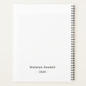 Bold Script Typography Black & White Custom Name プランナー手帳 (裏面)