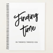 Bold Script Typography Black & White Custom Name プランナー手帳 (正面)