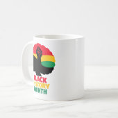 Bold Silhouette Afro Woman Raised Fist コーヒーマグカップ (正面左)