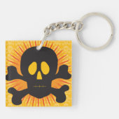 Bold Skull and Crossbones with Orange Burst キーホルダー (裏面)