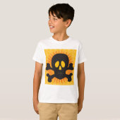 Bold Skull and Crossbones with Orange Burst Tシャツ (正面フル)