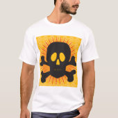 Bold Skull and Crossbones with Orange Burst Tシャツ (正面)