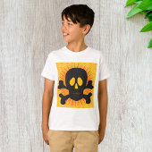 Bold Skull and Crossbones with Orange Burst Tシャツ