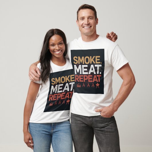 Bold Smoke Meat Repeat Typography Tshirt Tシャツ (ユニセックス)