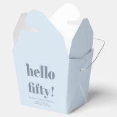 Bold Soft Blue Modern 50th Birthday Custom フェイバーボックス (オープン)