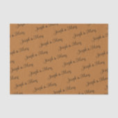 Bold Sophisticated Copper & Black Script Wedding 薄葉紙 (正面)