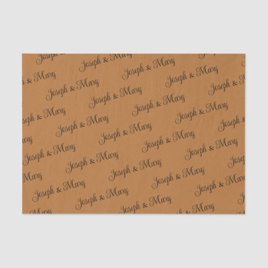 Bold Sophisticated Copper & Black Script Wedding 薄葉紙 (正面)