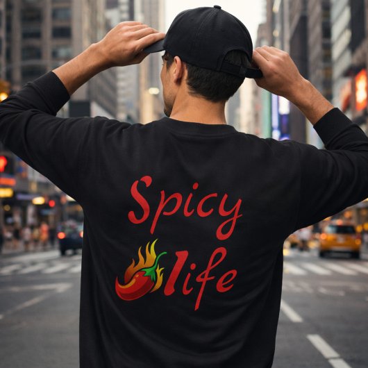 Bold Spicy Life Chili Flame Design スウェットシャツ
