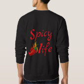 Bold Spicy Life Chili Flame Design スウェットシャツ (裏面)