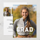 Bold Sport Athlete Photo Grad 案内状 (正面/裏面)