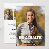 Bold Sports Athlete Photo Graduation 案内状 (正面/裏面)