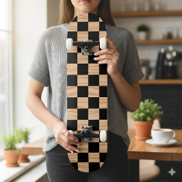 Bold Square Checkers Skateboard Deck Pattern Desig スケートボード