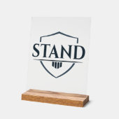Bold “STAND” Inspirational Christian アクリルサイン (傾斜)