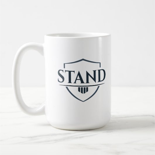 Bold “STAND” Inspirational Christian Mug コーヒーマグカップ (左)